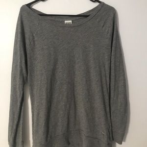 victoria secret pink scoop neck grey sweatshirt